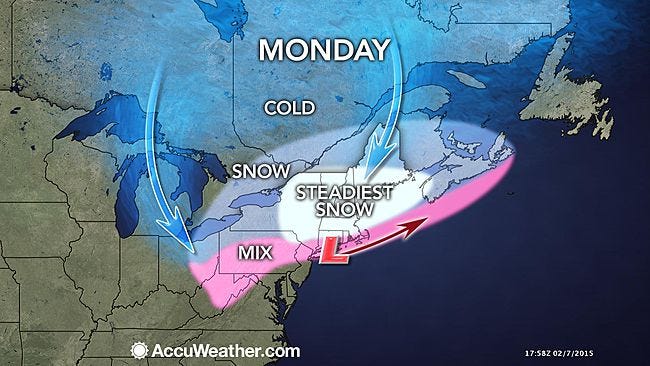 The weekend will bring warmer temperatures but slippery driving conditions, with a mix of snow, rain and sleet.