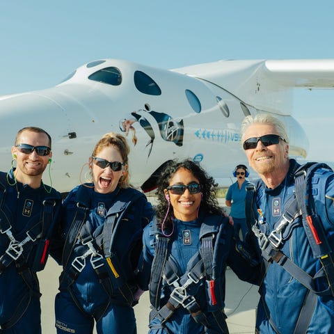 Virgin Galactic's Unity 22 crew, including founder