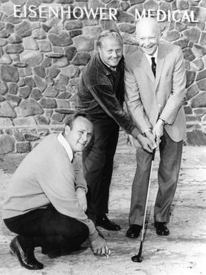 Arnold Palmer, Jack Nicklaus, and Pres. Eisenhower at Eisenhower Medical Center.