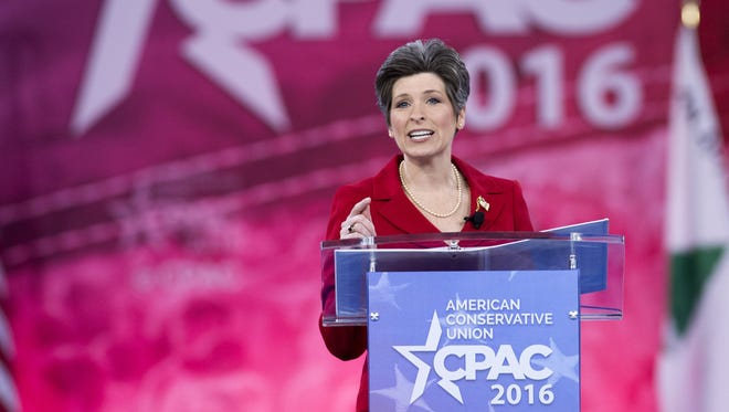 Sen. Joni Ernst, R-Iowa, speaks during the annual Conservative Political Action Conference at National Harbor in Oxon Hill, Md., on March 3, 2016.