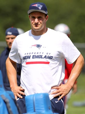 Gronkowski at training camp in July.