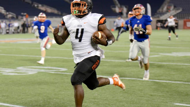 Bruce Judson of Cocoa goes 75 yards for a TD during the 2016 Class 4A championship game in Orlando.
