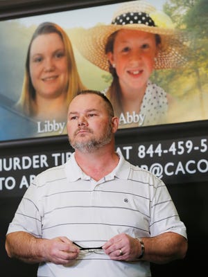Mike Patty fields questions from the media during a press conference for the latest updates on the investigation of the double homicide of Liberty German and Abigail Williams Thursday, March 9, 2017, at Carroll County Courthouse in Delphi. The two Delphi teens who were hiking the Delphi Historic Trails on February 13, were found dead a day later. Patty, who is grandfather of Liberty German, spoke to members of the media. “The pain will always be there,” he said.
