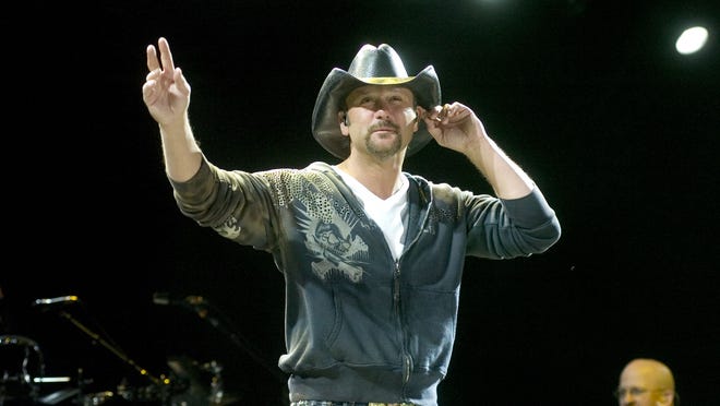 Tim McGraw performs at the 2008 Stagecoach country music festival on Sunday, May 4, 2008.