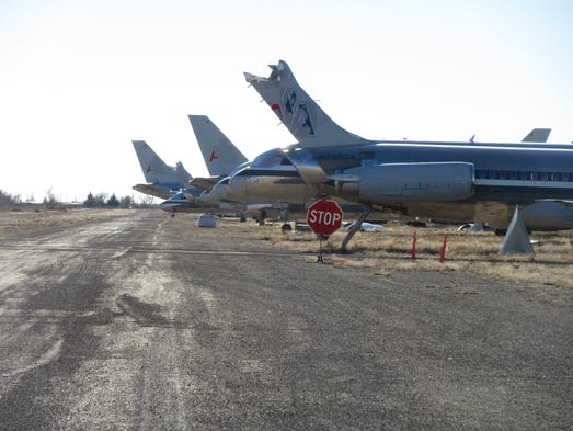 Idled aircraft are seen at the Roswell “boneyard” on