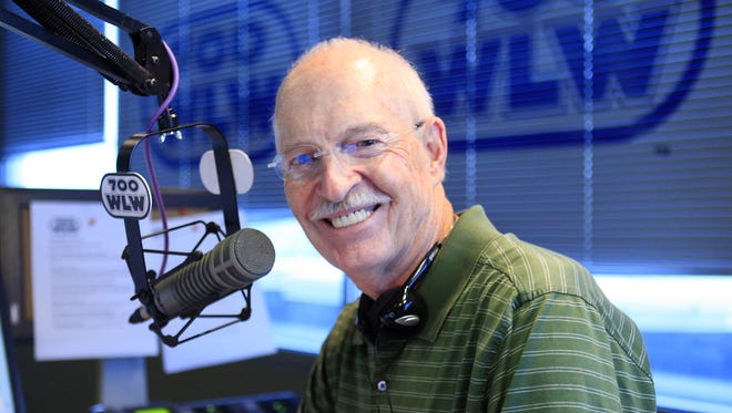 WLW-AM morning host Jim Scott in his Clear Channel radio studio in Kenwood.