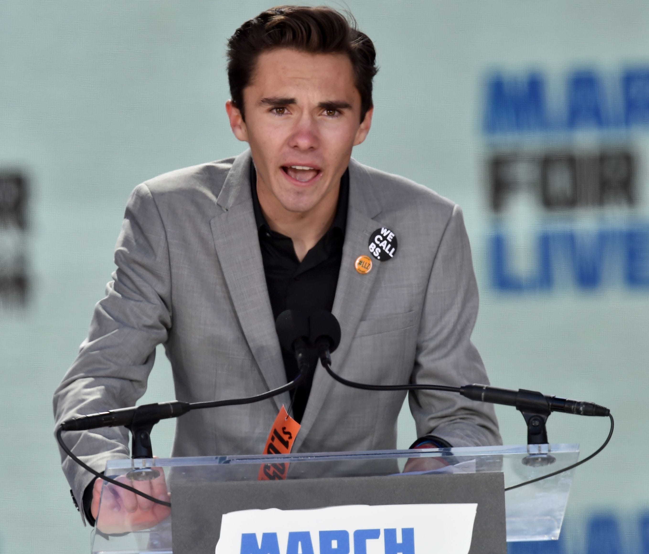 Marjory Stoneman Douglas High School student David Hogg speaks during the March for Our Lives Rally in Washington.