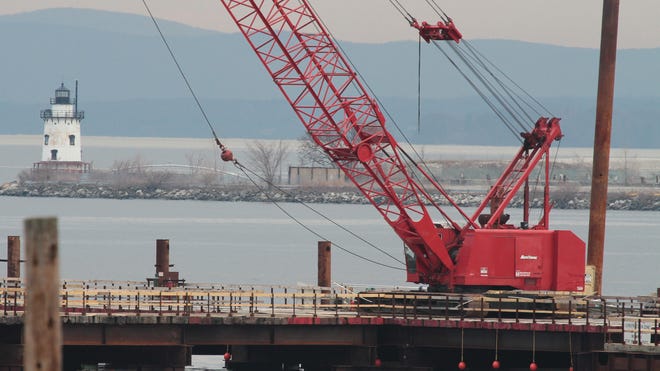 Construction continues on the new Tappan Zee Bridge, shown in this photo taken April 11 in Tarrytown.