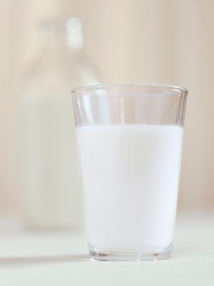 Glass of Milk and Milk Bottle