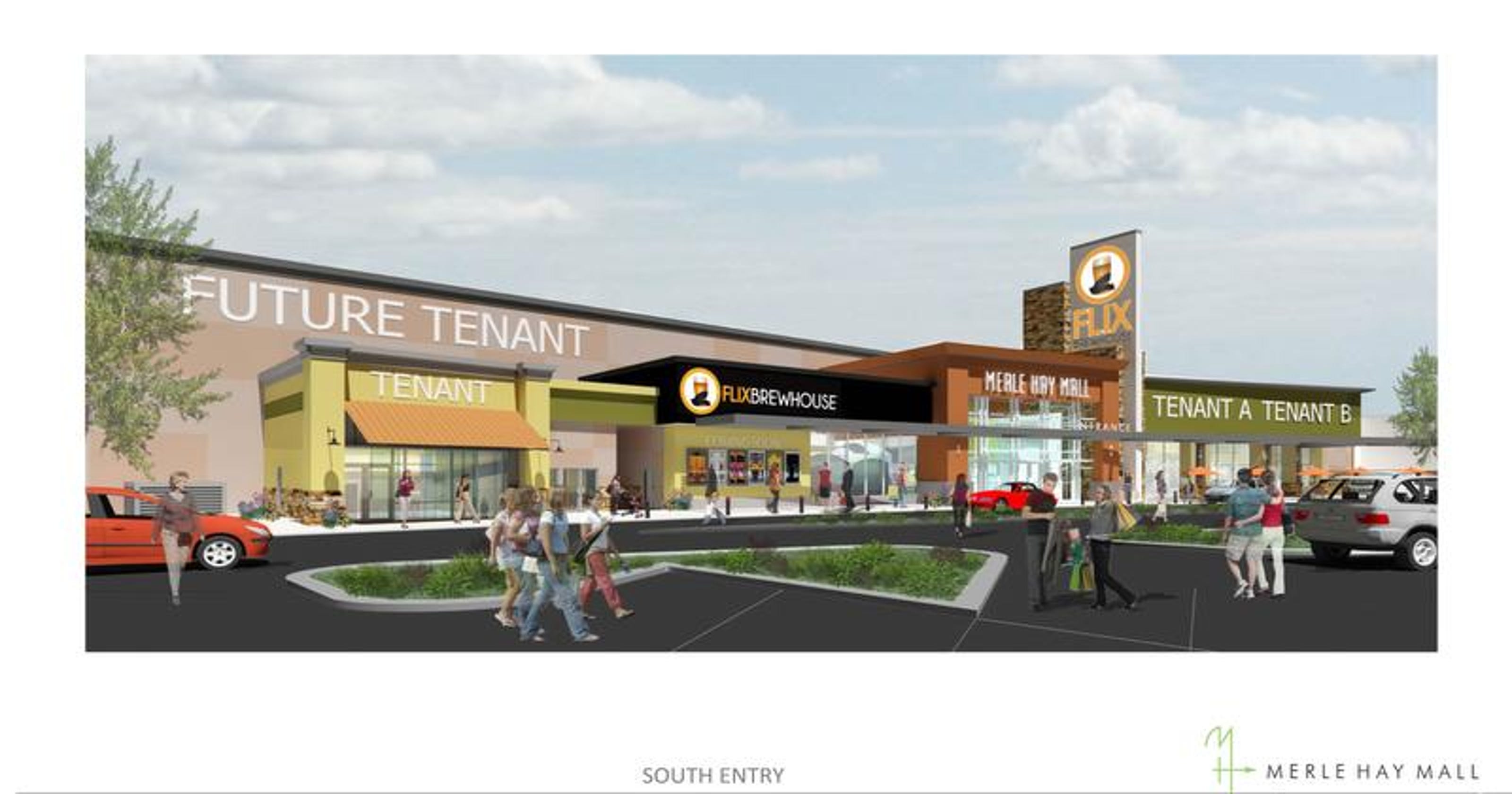 Flix Brewhouse under construction at Merle Hay Mall