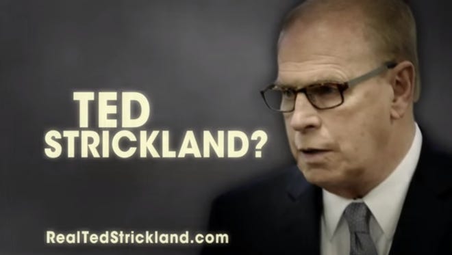 A screen-capture of a 98-second online video by a pro-P.G. Sittenfeld super PAC bashing opponent Ted Strickland as "tired," "unsteady" and prone to mistakes on the stump.