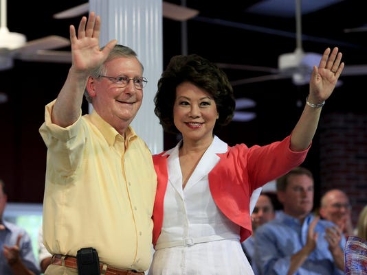 Sen. Mitch McConnell's wife Elaine Chao sits on board that ...