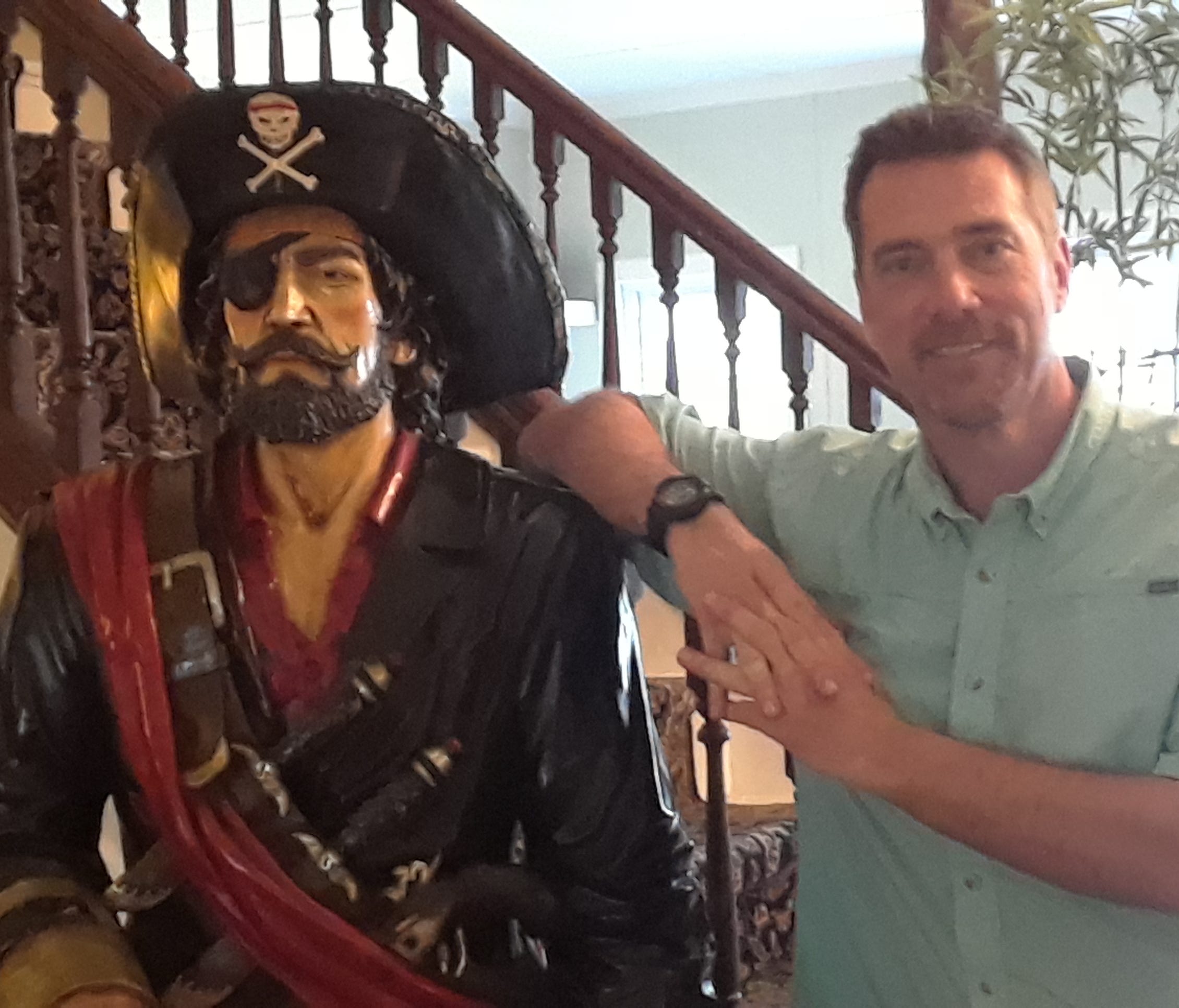 Chip Stevens has a life-size statue of a Blackbeard-looking pirate in the lobby of his inn. Guests frequently ask what happened to Blackbeard's treasure.