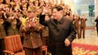 North Korean leader Kim Jong-Un attends a concert marking