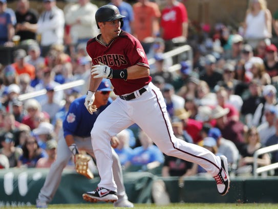 Paul Goldschmidt breaks for second base during a spring training game earlier this month.