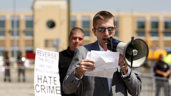 Robert Ransdell of the National Alliance, called a white supremacist group by the Anti-Defamation League, at a 2012 rally.