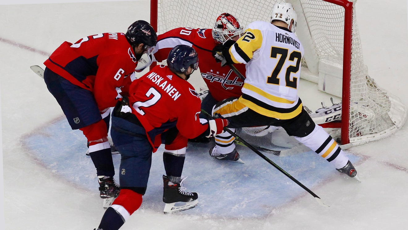 NHL playoffs: Penguins lose Dumoulin, apparent goal in loss to Capitals NHL playoffs: Penguins lose Dumoulin, apparent goal in loss to Capitals