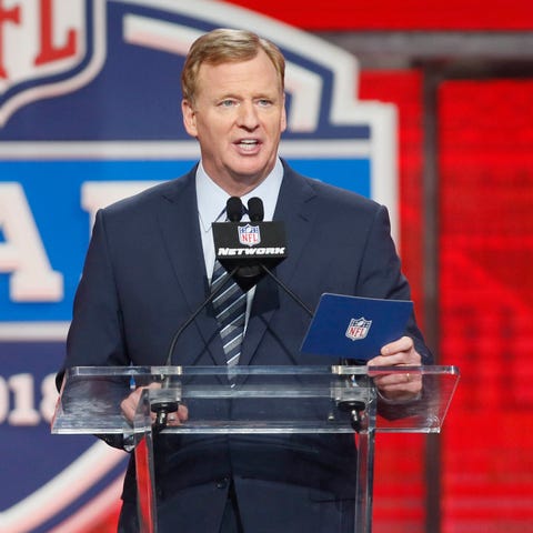 NFL Commissioner Roger Goodell presides over the...