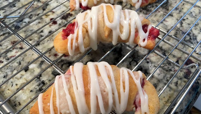 Strawberry crescent rolls with cream cheese icing