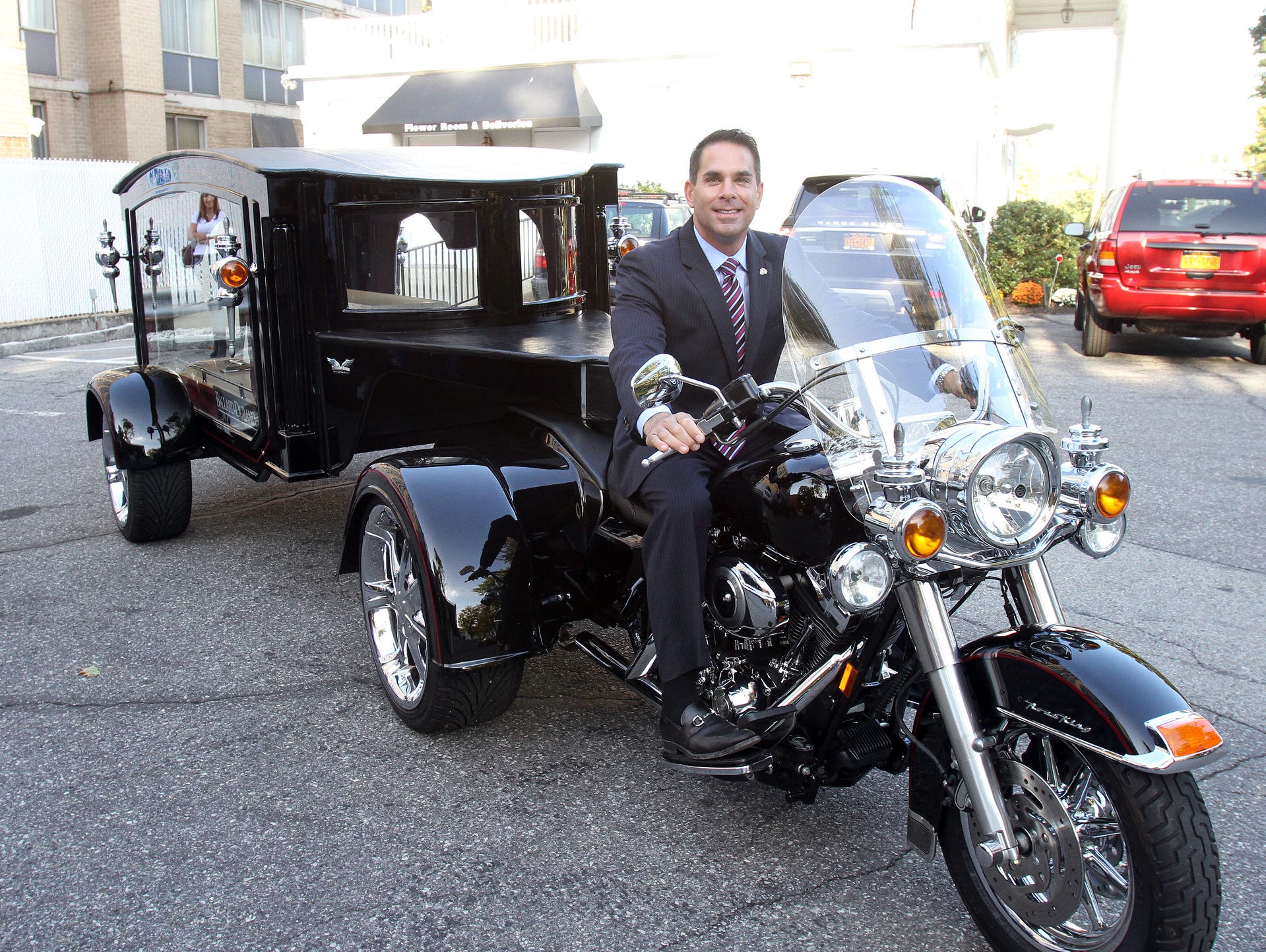 Motorcycle hearse available for that final ride