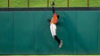 July 29, 2017: Orioles center fielder Adam Jones jumps