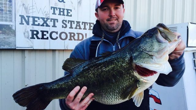 Gabe Keen caught the state record largemouth bass on Chickamauga Reservoir in February 2015.