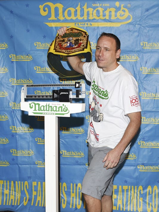 AP NATHAN'S HOT DOG EATING CONTEST WEIGH-IN A ENT USA NY