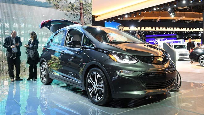 The 2019 Chevrolet Bolt EV at the North American International Auto Show at Cobo Center in Detroit on Jan. 17, 2019.
