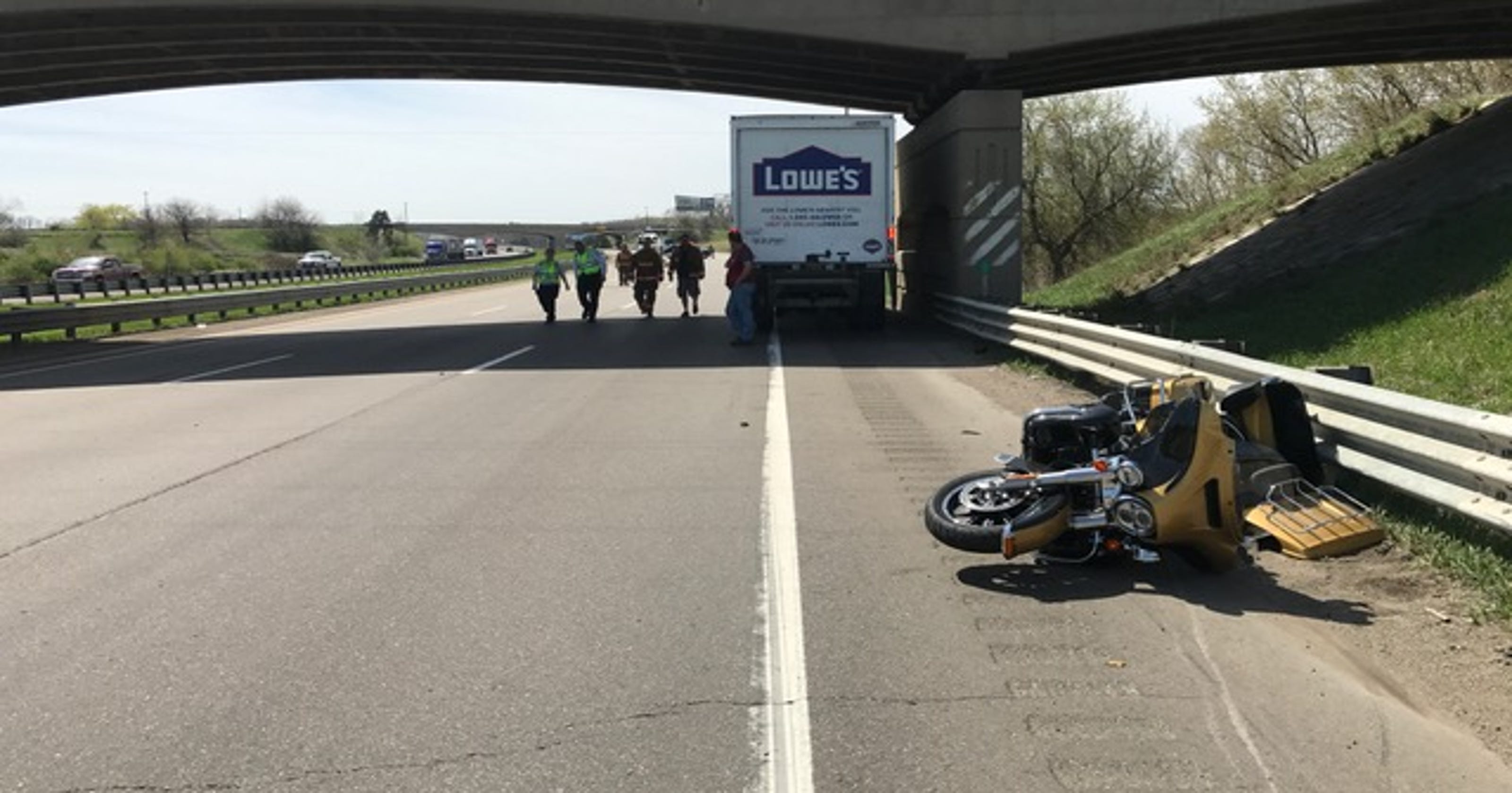 2 hurt in motorcycle-truck crash on I-94 in west Michigan