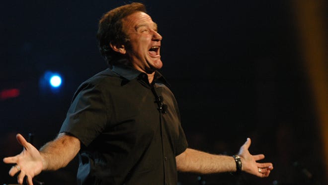 Robin Williams performs in 2008 at Elliott Hall of Music.