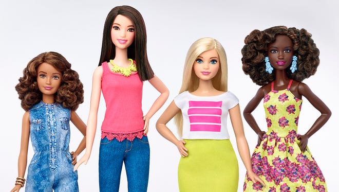 Barbie announced Thursday that it will introduce 33 new dolls this year, in four different body types and varying skin tones. This is the first time Barbie has sold a doll that differs from the original stick-thin frame.