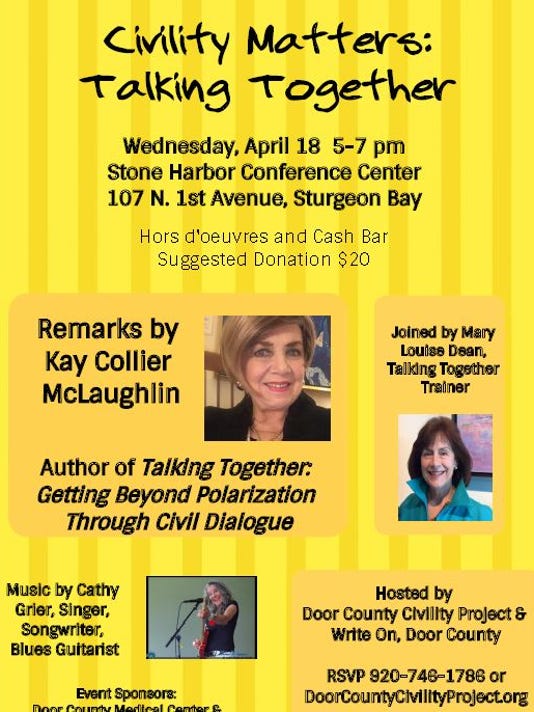 Door County Civility Project Event To Feature Nationally Known Speaker
