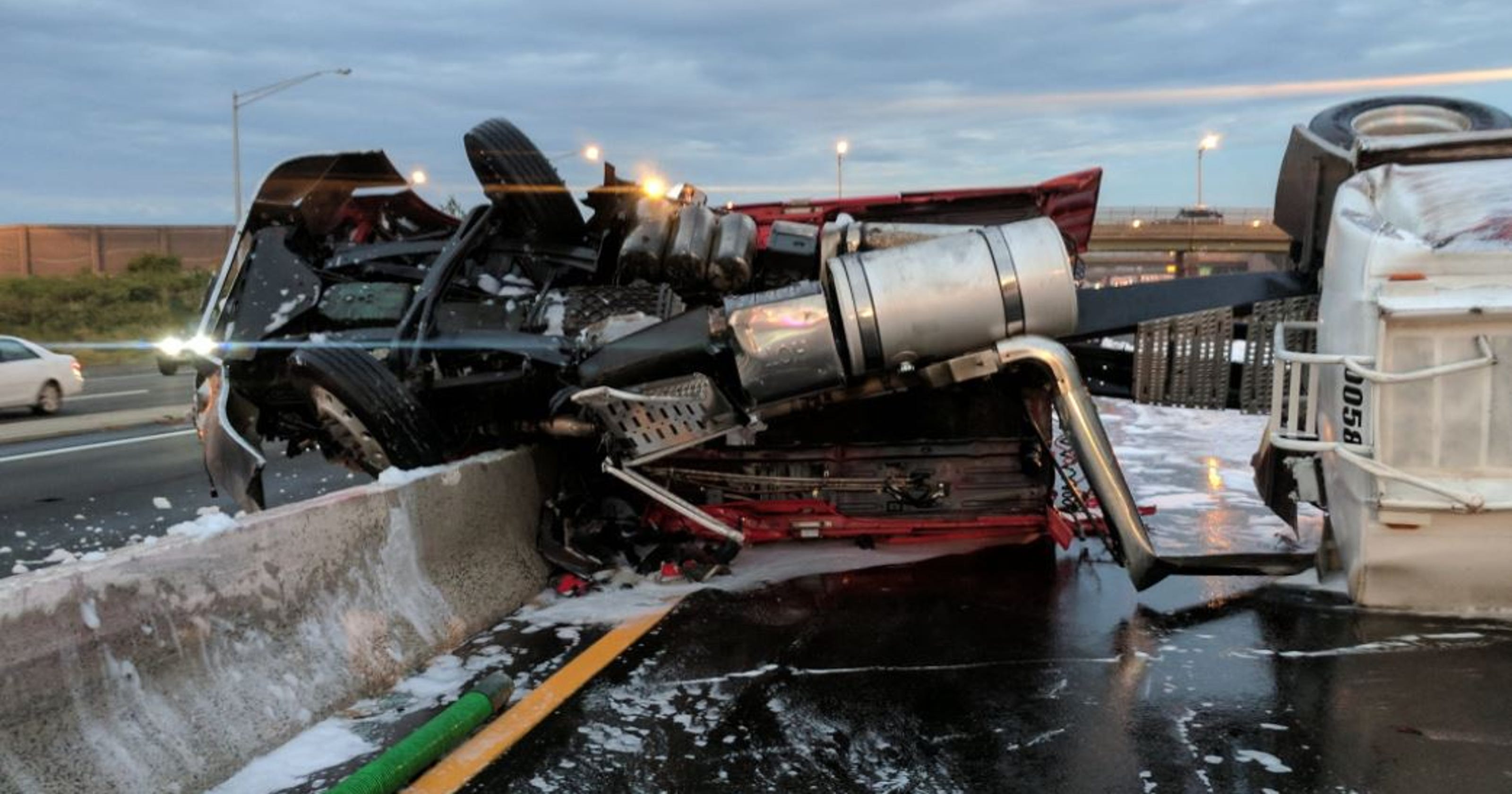 Route 80 west in Hackensack reopened after oil tanker crash
