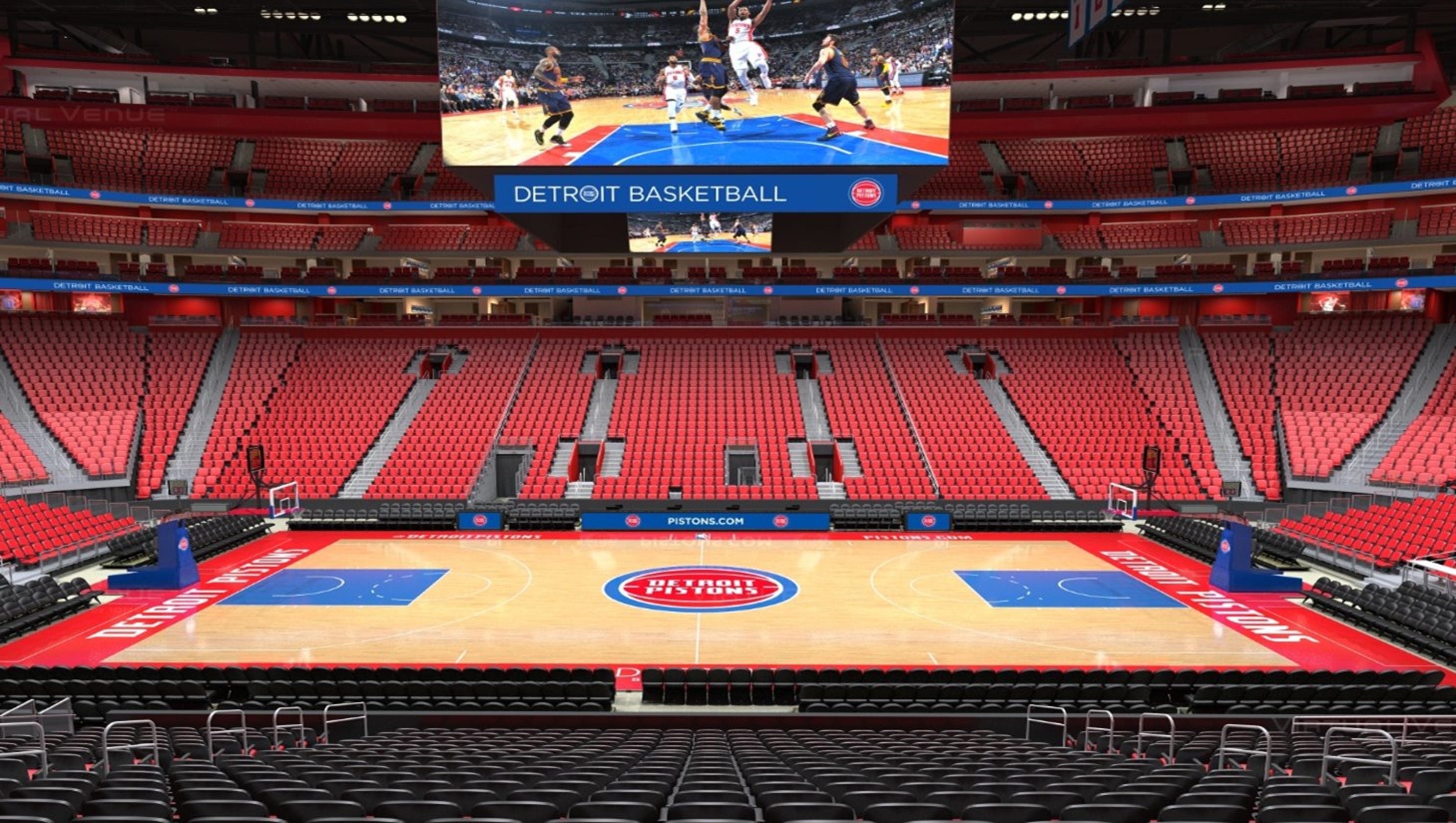 What the Detroit Pistons' court will look like with the new logo