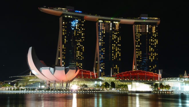 The Marina Bay Sands in Singapore is an integrated resort that includes a hotel, casino, convention center and shopping mall. It will be discussed during professor William Yeoh's 'Global Connections' presentation.