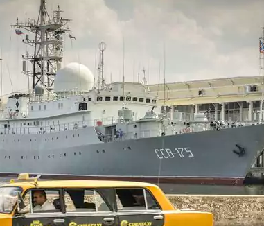 The Russian spy ship Viktor Leonov CCB-175 in the Havana, Cuba, harbor in 2014.