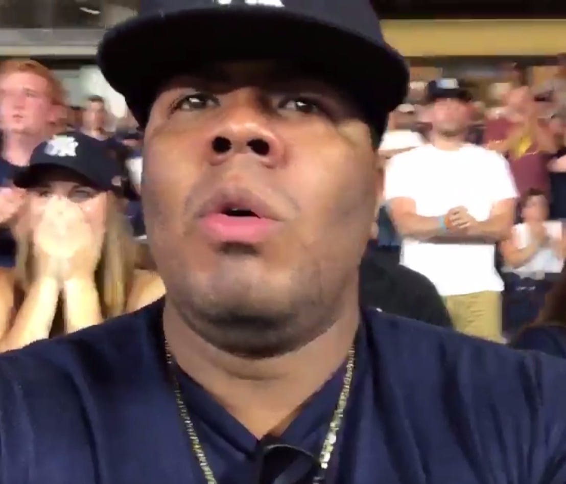 This Yankees fan went through an emotional roller coaster during the ninth inning of Sunday's Yankees-Red Sox tilt.