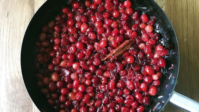 Spiced cranberry chutney can be made weeks ahead of time.