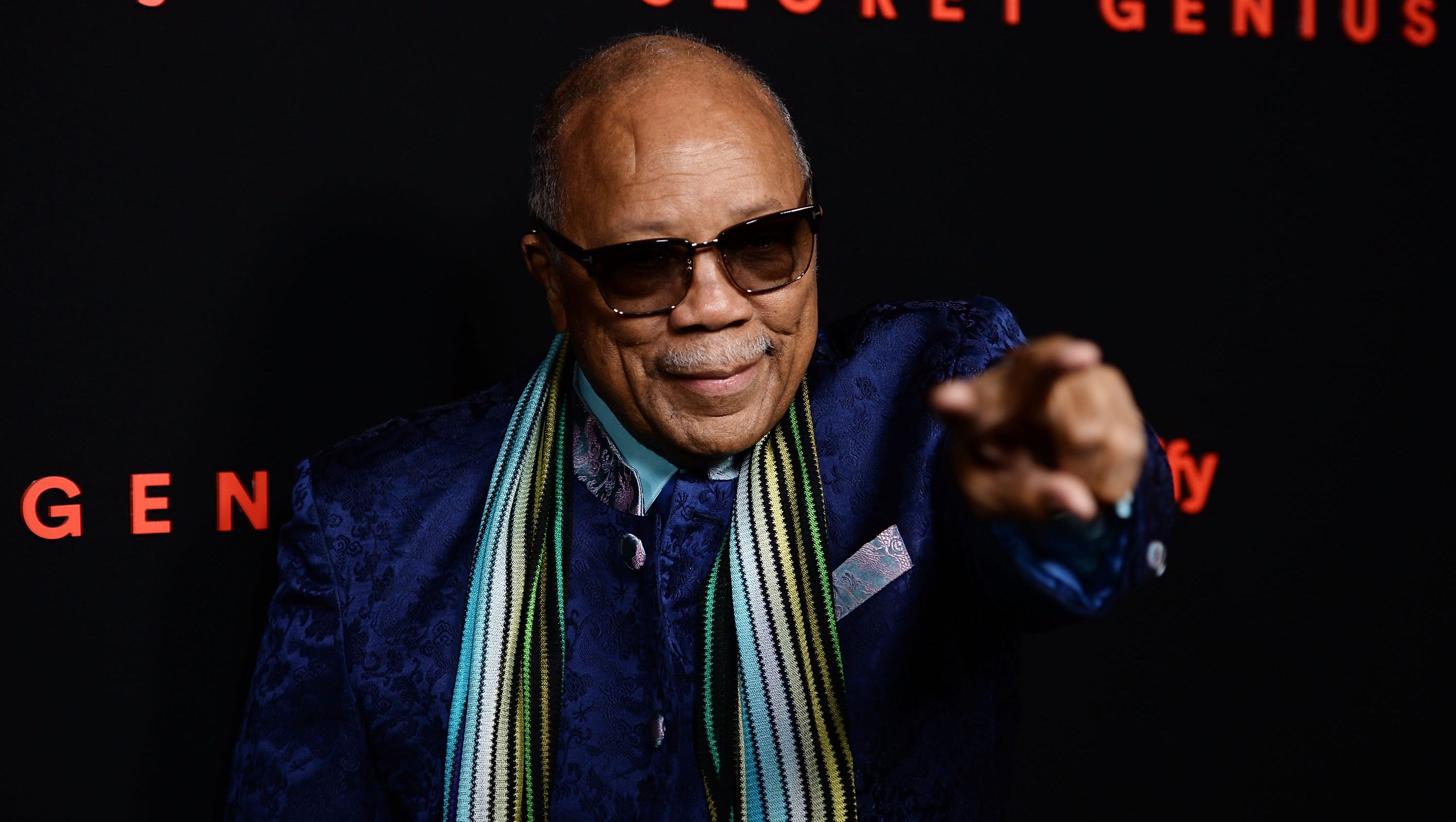 Record producer Quincy Jones hits a red carpet in Los Angeles in September 2017.