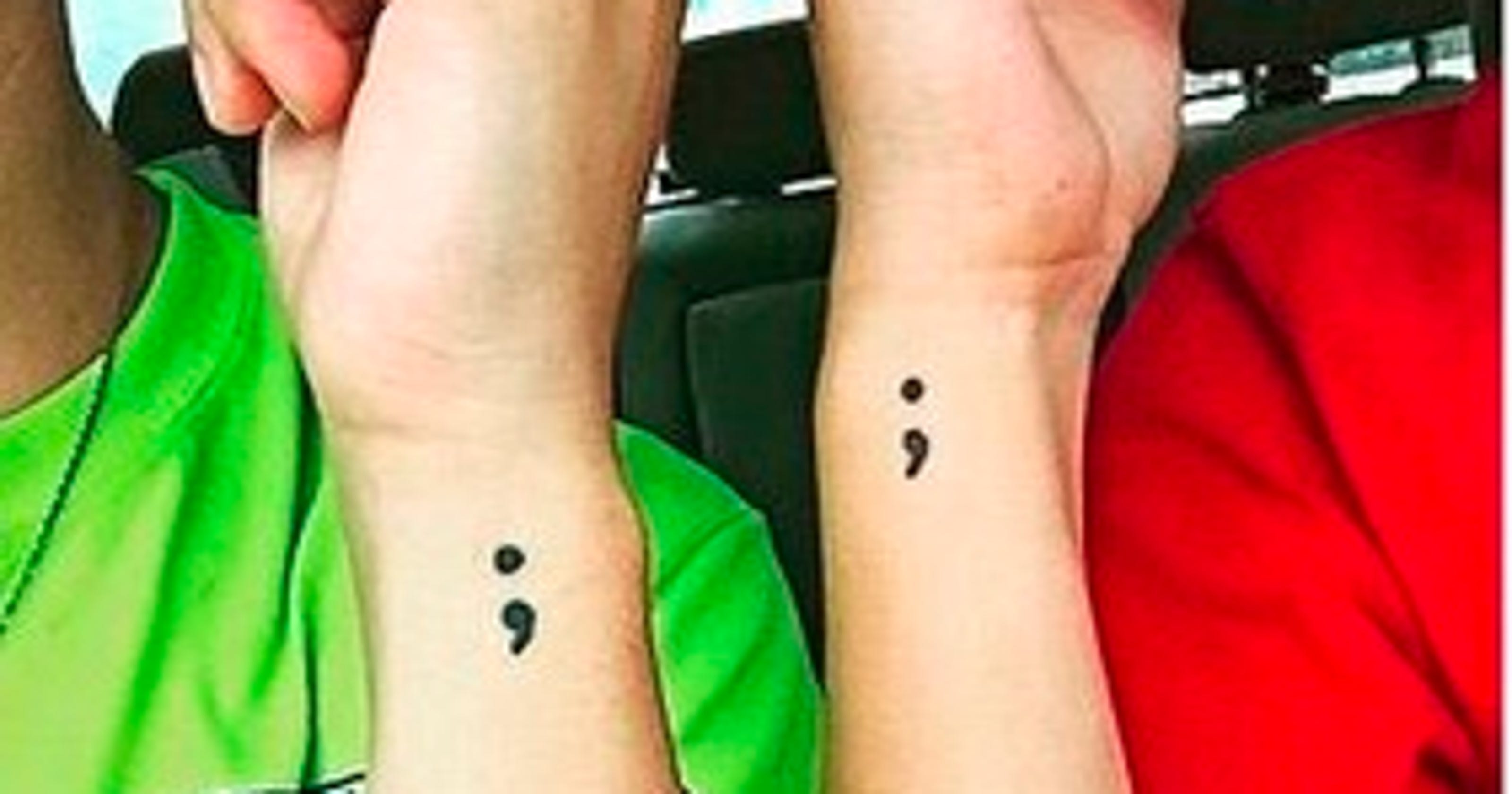Semicolon tattoos raise awareness about mental illness