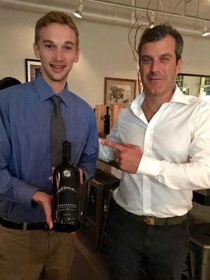 Count Manfredo di San Bonifacio (right) names Chad McMaster the winner of a trip to the Conti di San Bonifacio Wine Resort in Tuscany. McMaster, a server and assistant manager at Lupo Italian Kitchen, sold six cases of Conti di San Bonifacio’s wine over the summer during a company-wide contest. The count was on hand at the Women & Wine dinner on Sept. 22 that featured his wines and benefitted the Alzheimer’s Association Delaware Valley Chapter.