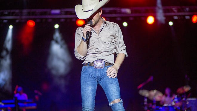 Justin Moore performs at the 2019 Back Road Music Festival in Galva.