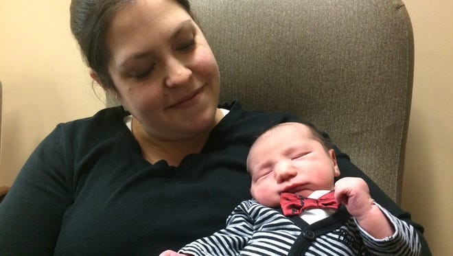 Jackson Turner was born on Leap Day at Mercy in Springfield. He is pictured with his mother, Tanya.