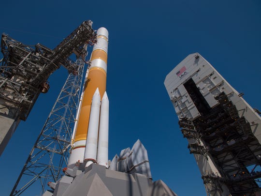 United Launch Alliance's Delta IV rocket stands on
