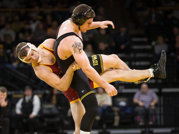 Iowa State's Carson Powell throws down Iowa's Sammy