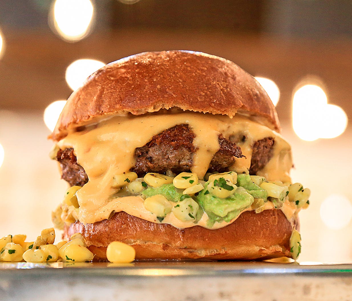 Michigan's Brome Modern Eatery has locations in Dearborn and Detroit, which offer organic, grass-fed beef burgers, plus fish, chicken, vegetable and plant-based options. Unique toppings include cherry pepper relish, corn salsa, ghost pepper jack chee