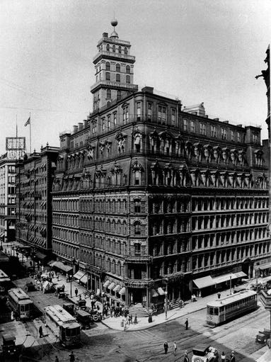 The Powers building in 1916 was 50 years old, but still