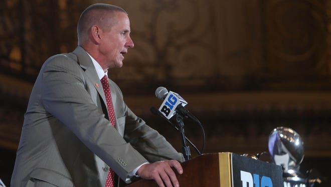 First-year Wisconsin coach Gary Andersen speaks during the Big Ten football media days at the Chicago Hilton on July 24.