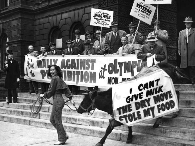 A rally against Prohibition included a stop on the