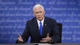 Pence speaks during the vice presidential debate at